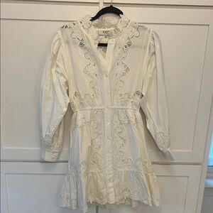 Sea New York Cream Lace Long Sleeve Dress